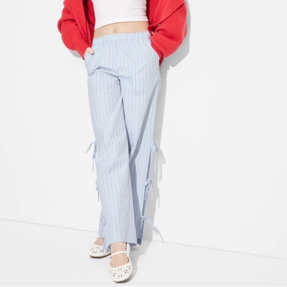 Women's High-Rise Side-Tie Relaxed Boxer Pants - Wild Fable